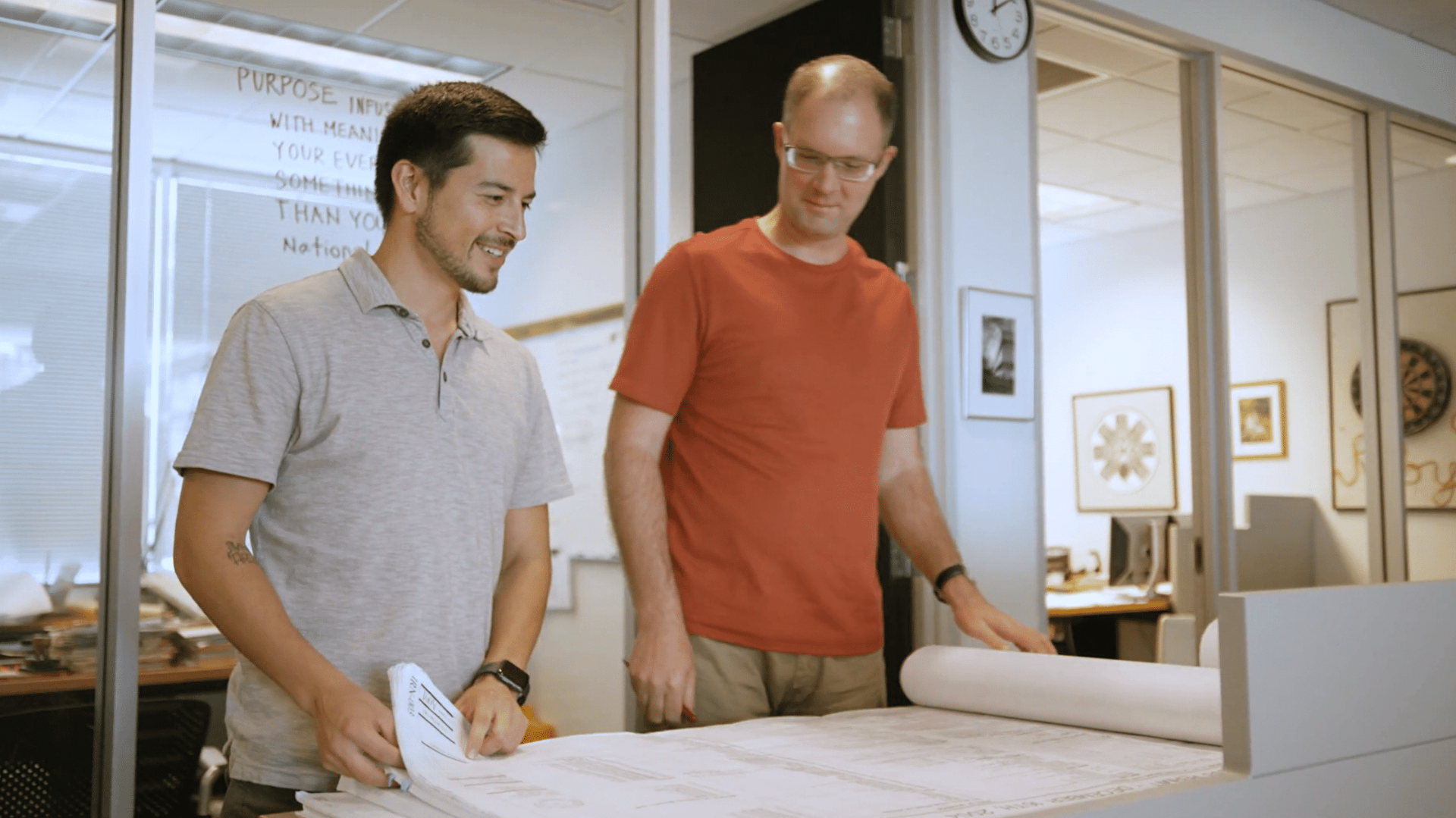 Architecture firm reviewing plans